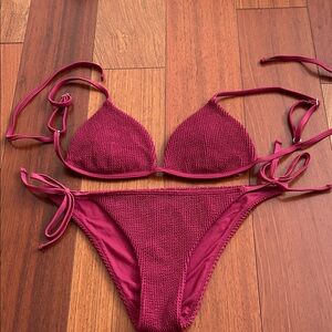 Ladies size small burgundy Hollister bikini
